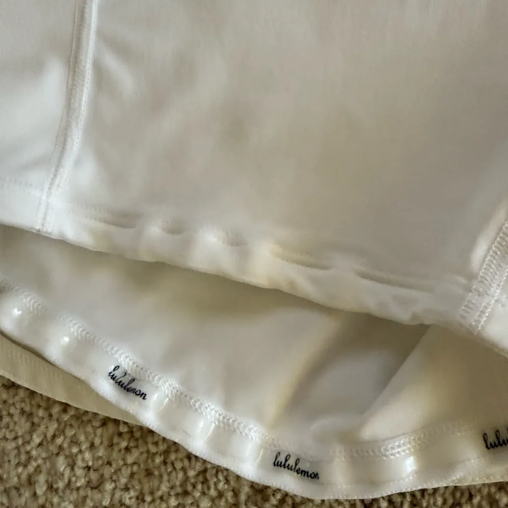 Lululemon Play Off The Pleats Skirt 13” White Sz 8 Tennis Golf Athletic Skort - Image 9