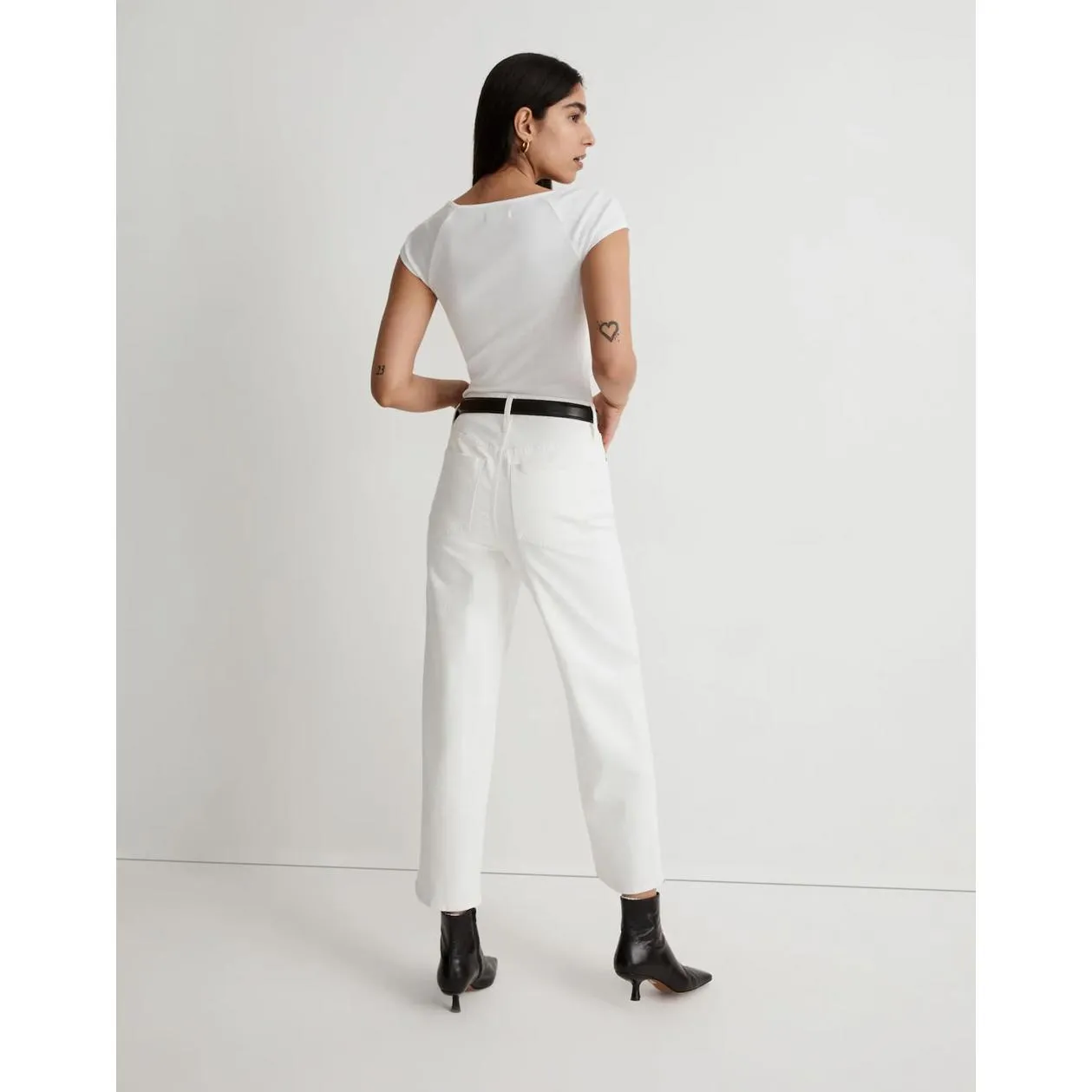 Madewell Perfect Vintage Wide-Leg Crop Jeans White 26P Petite NWT - Image 4
