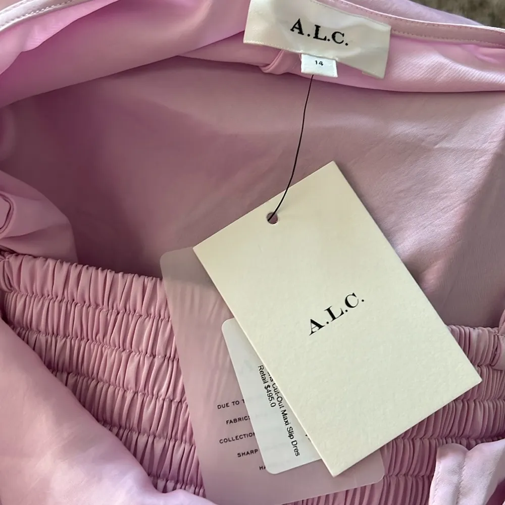 A.L.C. Sienna Strappy Cut-Out Satin Slip Maxi Dress, Size 14 New w/Tag $495 - Image 7