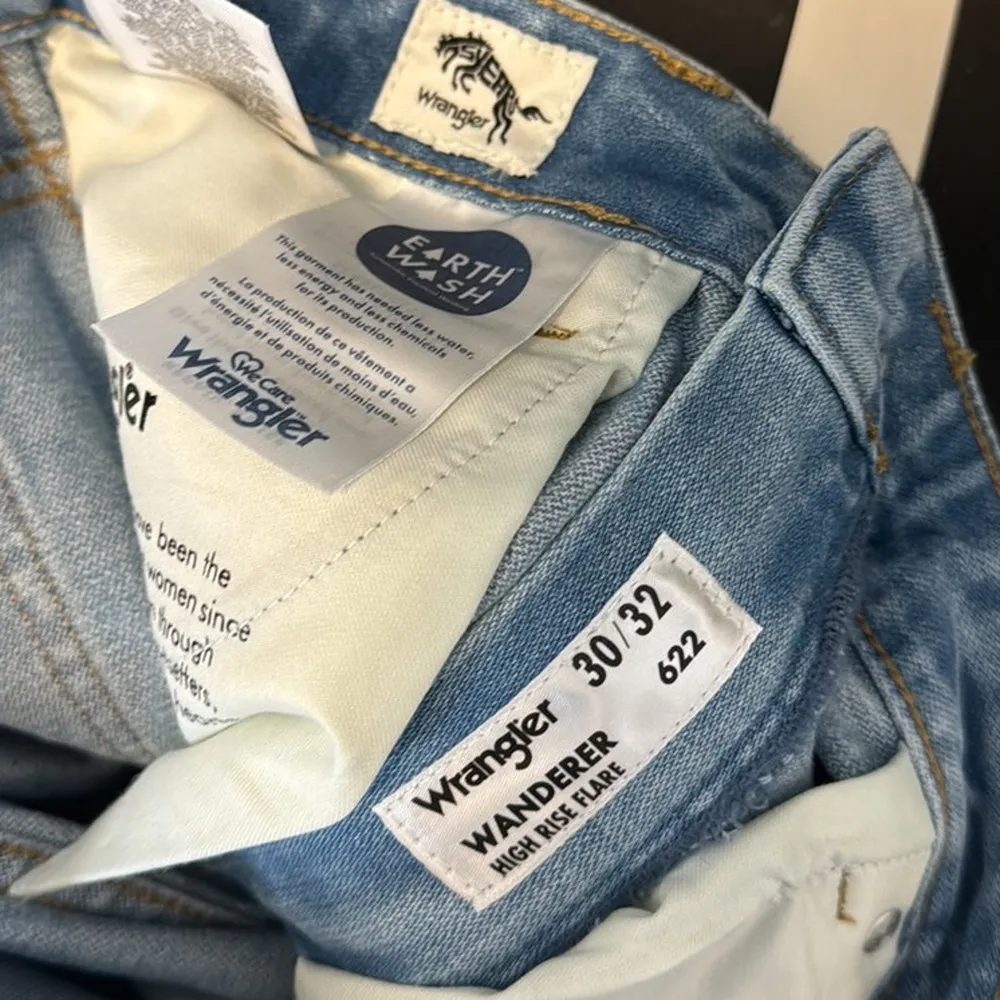 ZOE ZEBRA WRANGLER FLARES raw hem high waisted western rodeo festival size 27 - Image 9