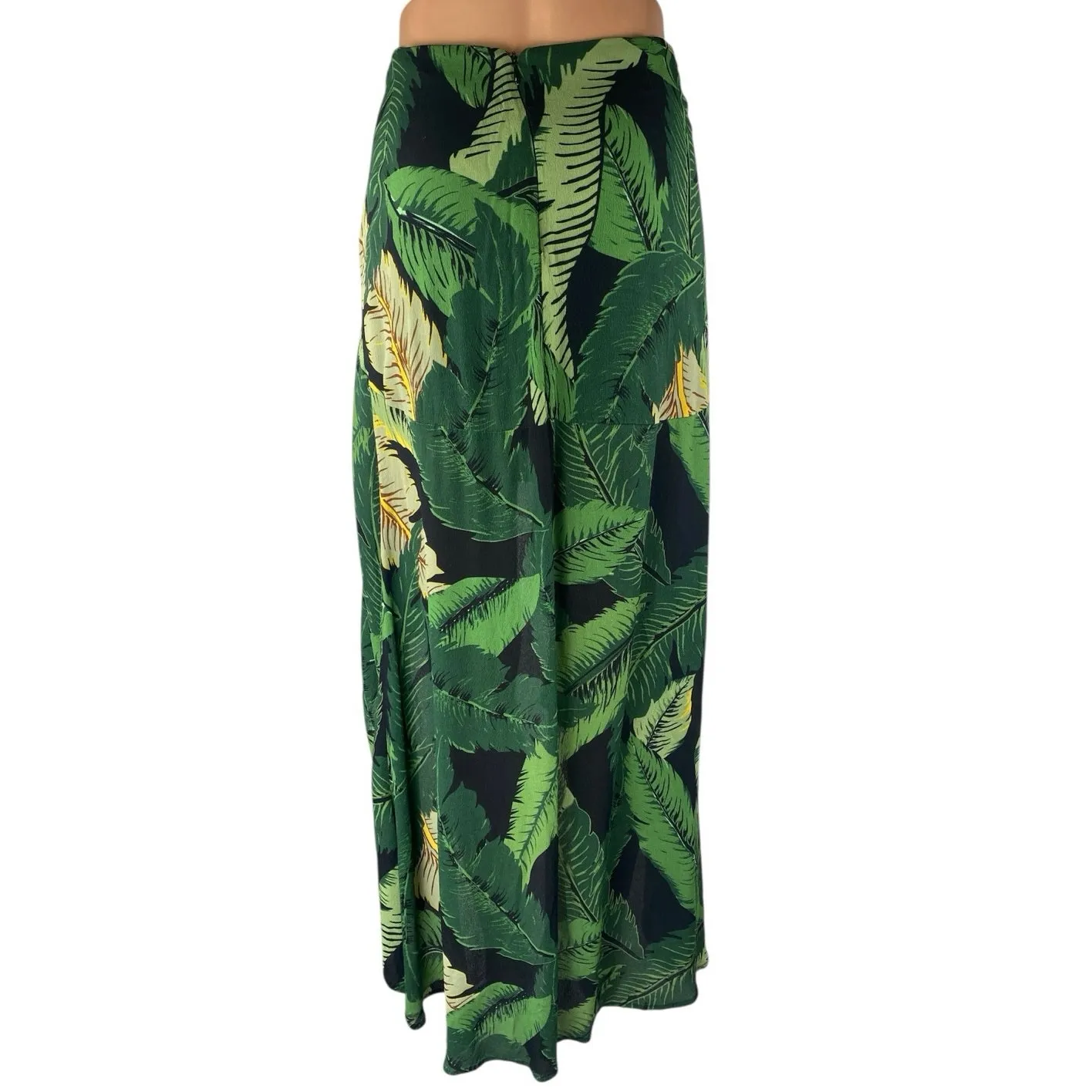 Beach Riot Rachel Green Leaf Print Floral High Low High Waisted Slip Skirt Sz L - Image 3
