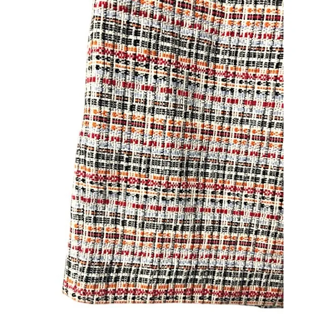TALBOTS‎ Tweed Plaid Pencil Skirt 4 Multi Color Cotton Blend Work Preppy Classic - Image 9