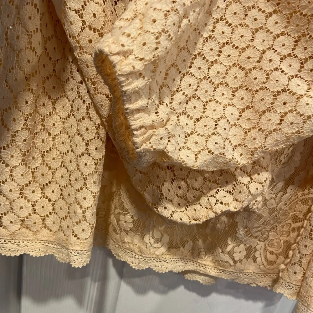 NWT Torrid Size 2X Cream Cottagecore Mixed Lace High Neck Long Sleeve Top - Image 6