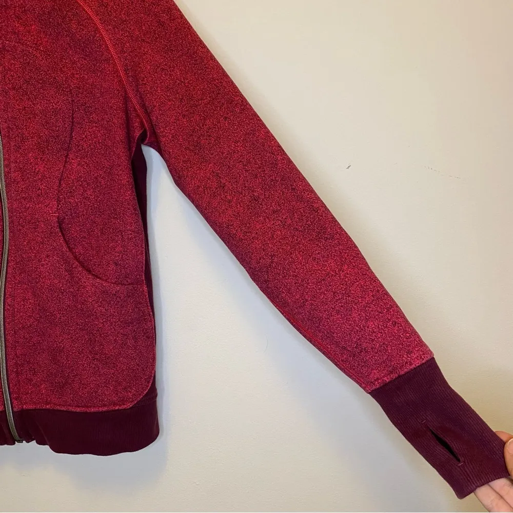 LULULEMON Scuba Full Zip Fleece Hoodie III Rio Mist Boom Juice Red Grape Sz 4 - Image 8