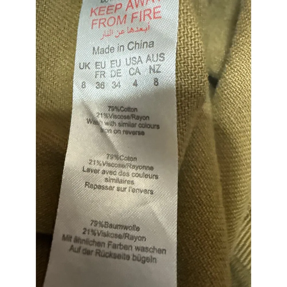 PLT Label Women's Green Mid Rise Side Tie Wide Leg Baggy Trousers Pants Size 4 - Image 5