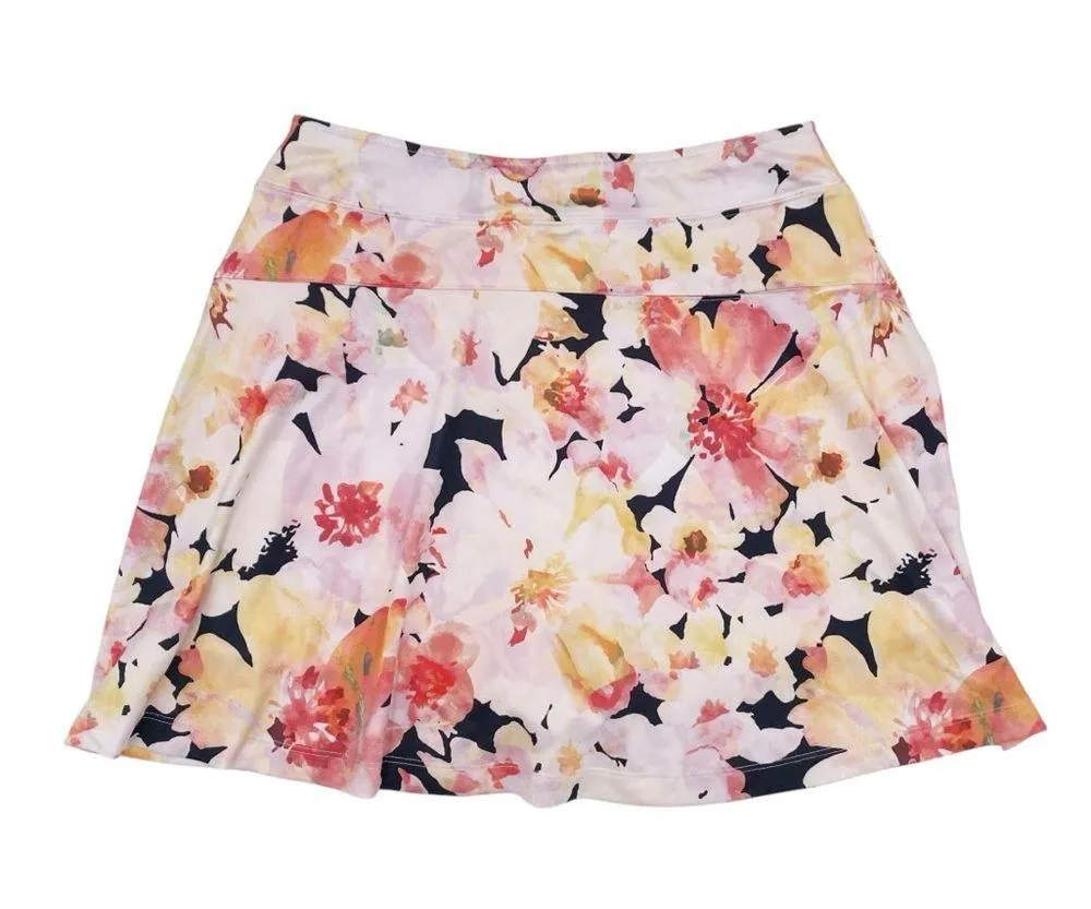 Lady Hagen Golf Skort Women's Athletic Skirt Peachy Pink Floral Print Size Small - Image 2