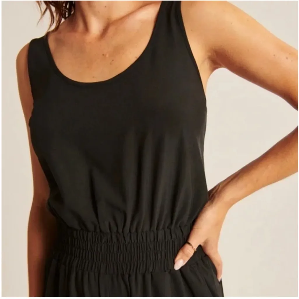 Abercrombie & Fitch Traveler‎ Jumpsuit Jogger Ankle in Black Size Large - Image 3