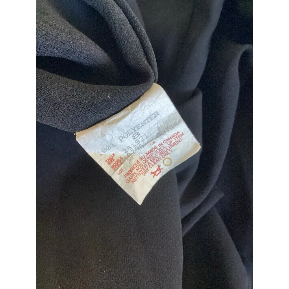 JS Boutique Black Ruffle Straight Leg Pants Crepe High Rise 8 - Image 5