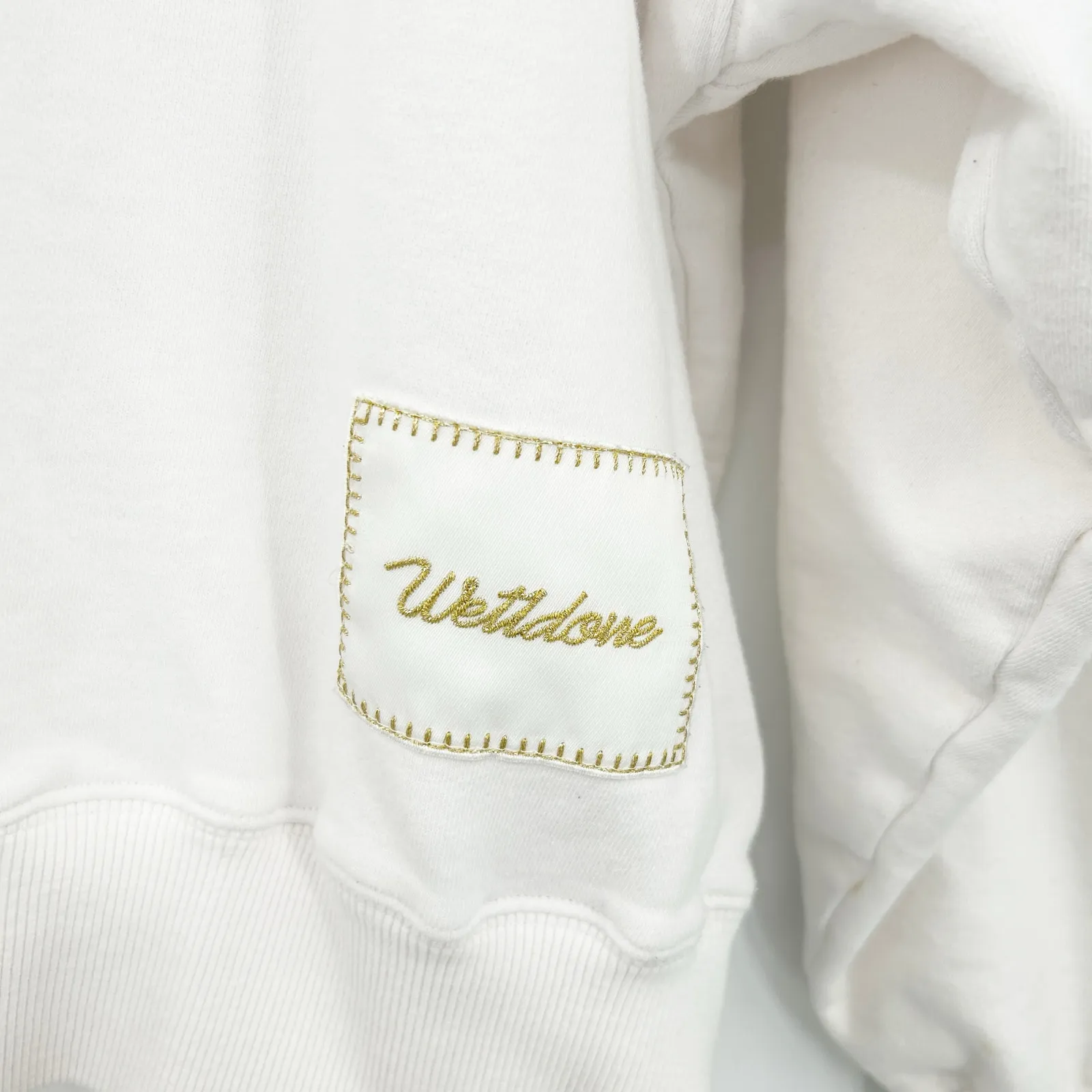 We11done Unisex Streetwear Graffiti Patch‎ Graphic Crewneck Sweatshirt Size S White - Image 10