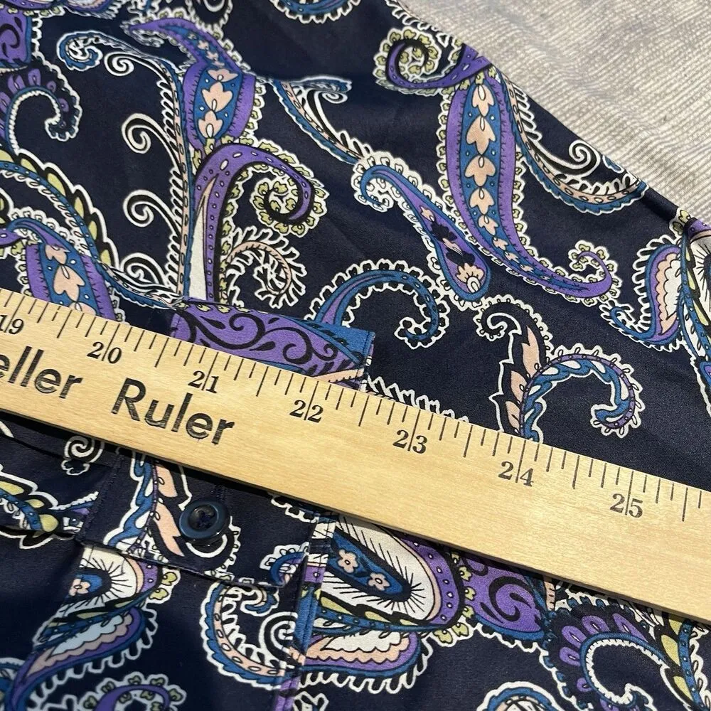 Chico's non iron women's 16/18 sateen tunic button up paisley print shirt NWT - Image 6