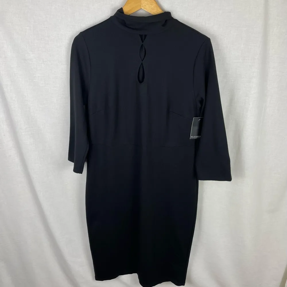 Eloquii NWT  Plus-Size Black Keyhole Dress With Scarf - Image 2