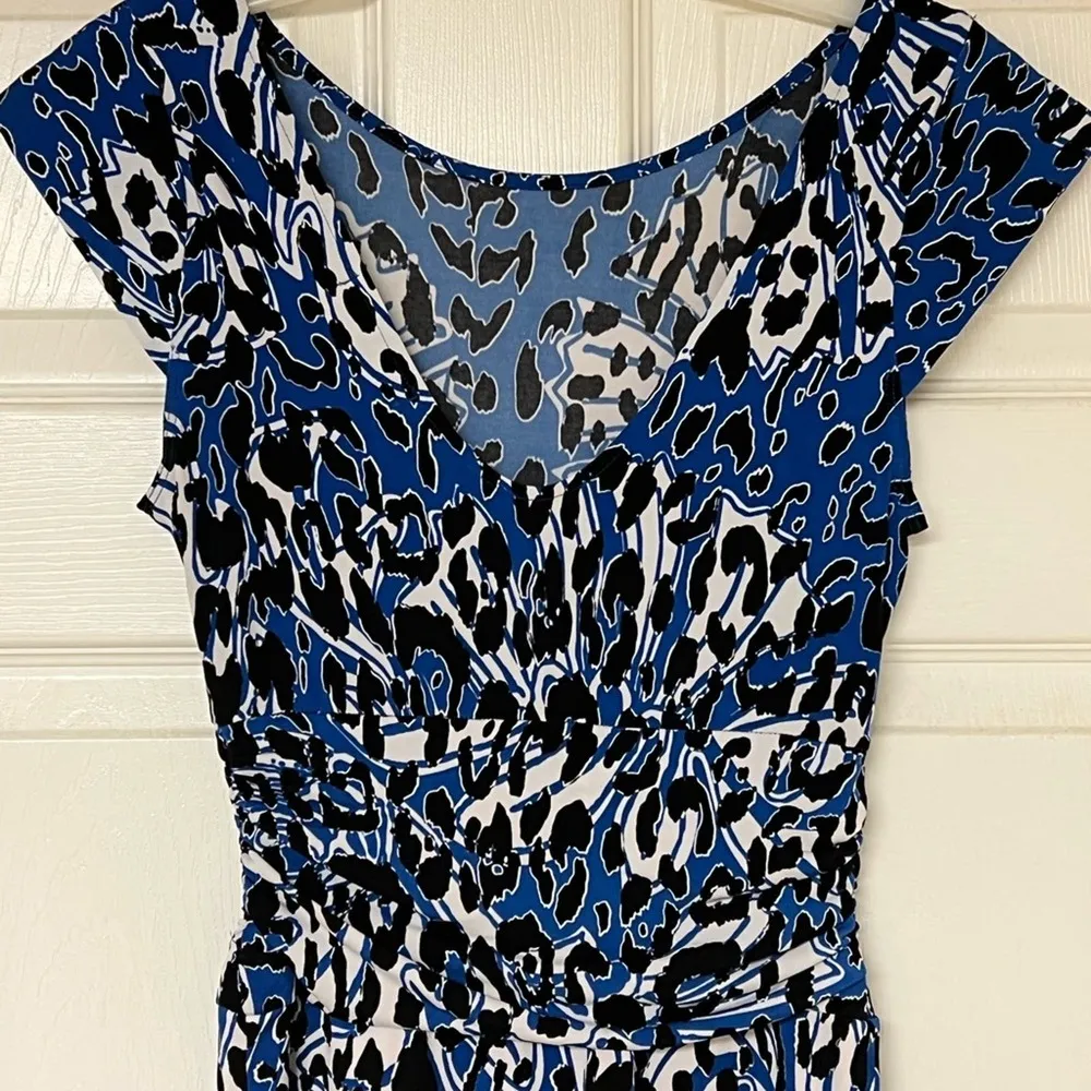 Forever 21 Mini Dress Leopard Print Blue & Black Small - Image 7
