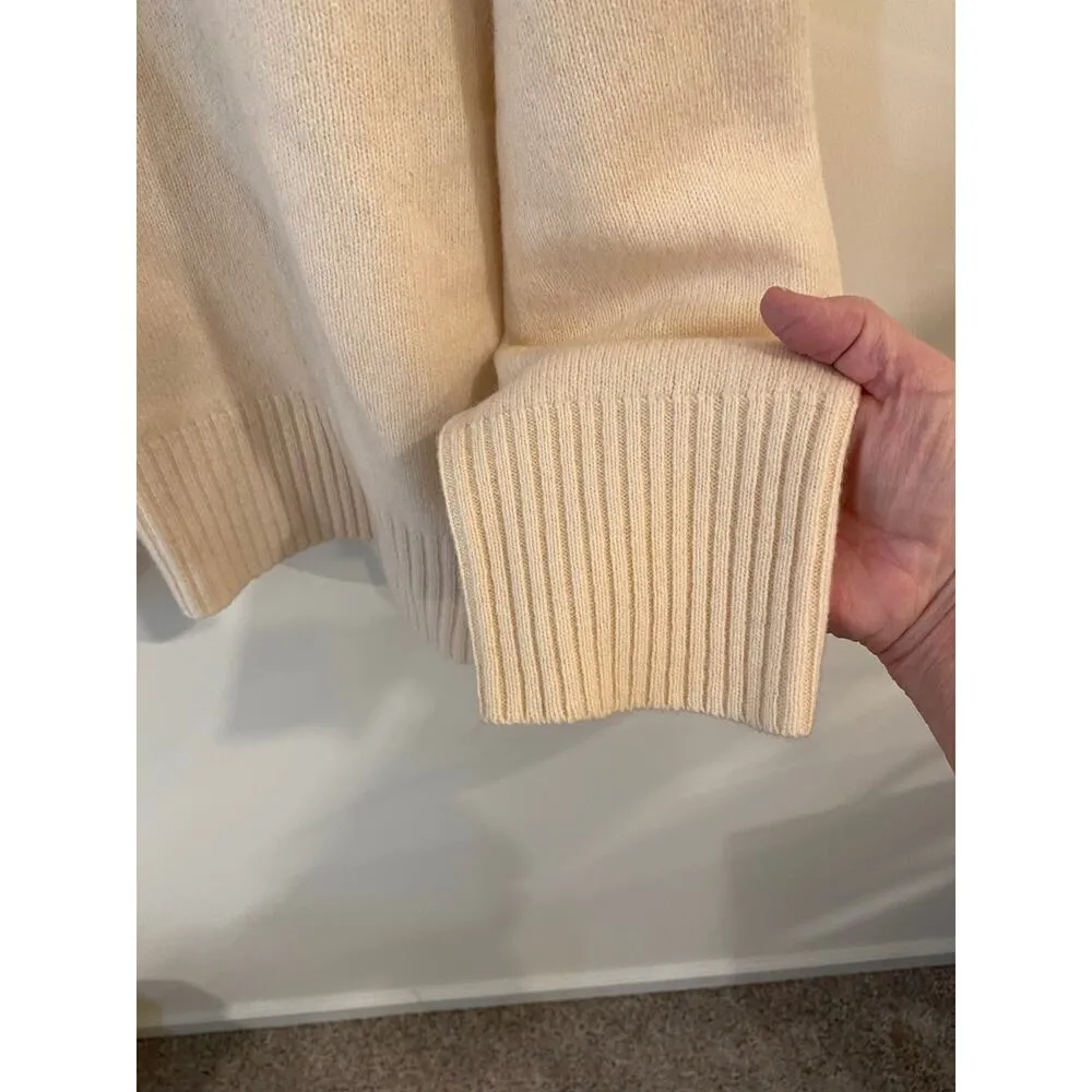 Bonnie And Bill by Holly Lambswool Long Sleeve 1/2 Zip Sweater Cream / Red 2X - Image 3