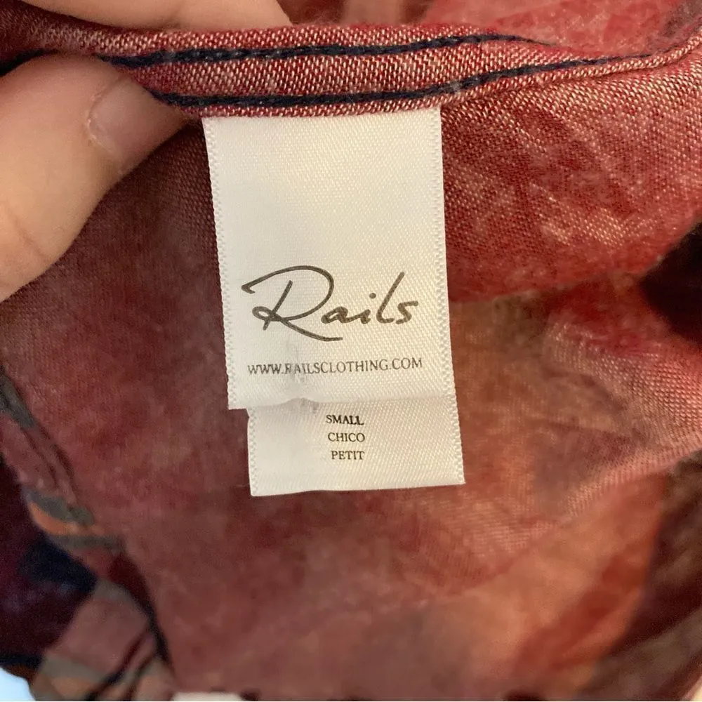 RAILS Kendra Flannel in Merlot Snow Navy Size Small - Image 6