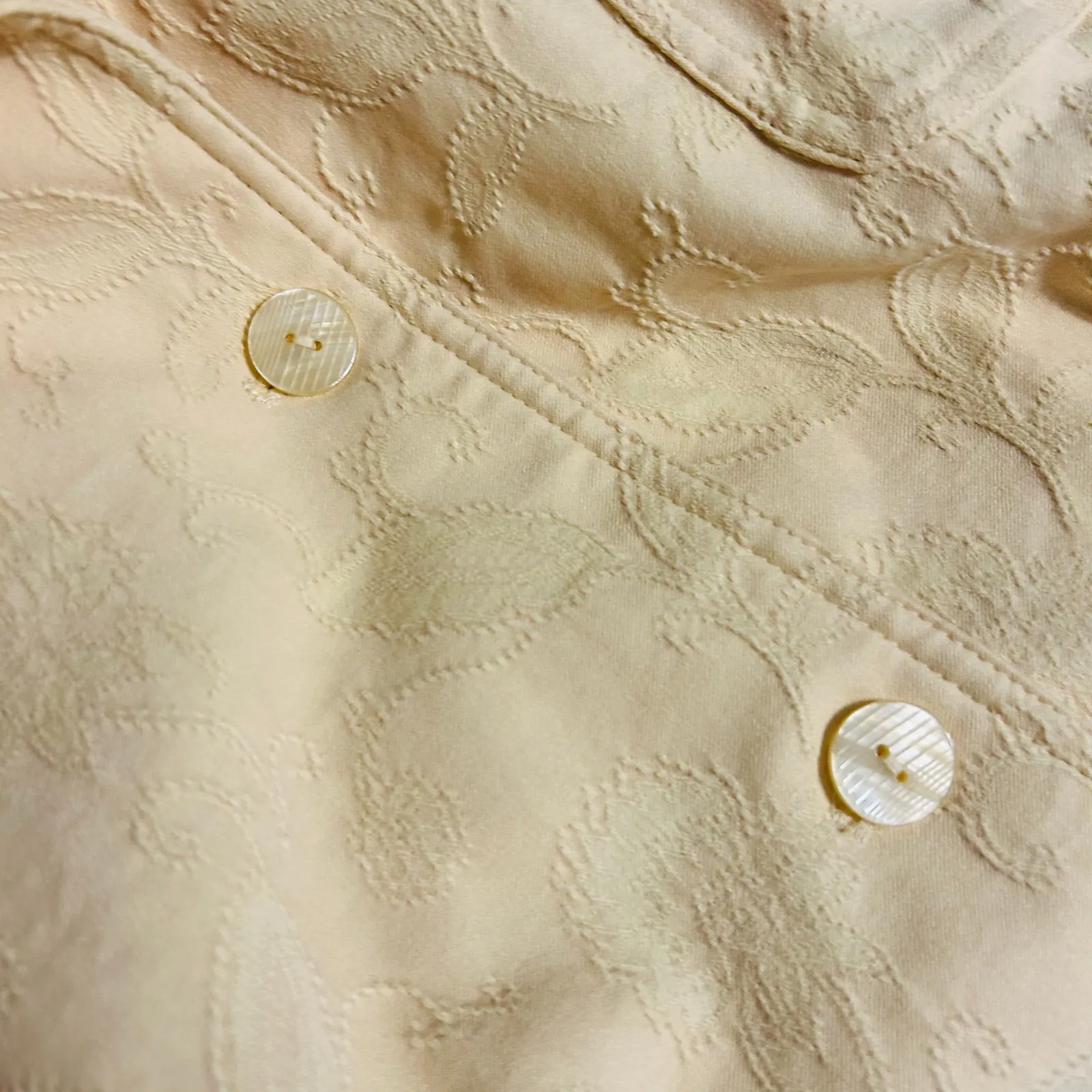 Classic Elements 20/22 Pale Yellow Floral Embossed Texture Jacket Shacket Casual - Image 7
