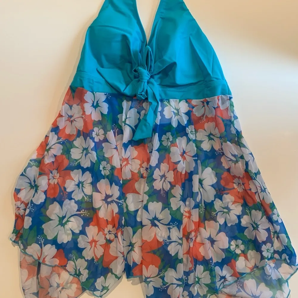 VIILOP Blue Two Piece Swimwear Swim Skirt Mesh Bikini NWT Size 2XL Black - Image 5