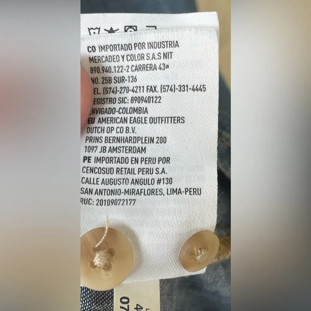 American Eagle Fit Flare Blue Chambray Denim Dress Long Sleeve Button Up Size S - Image 9