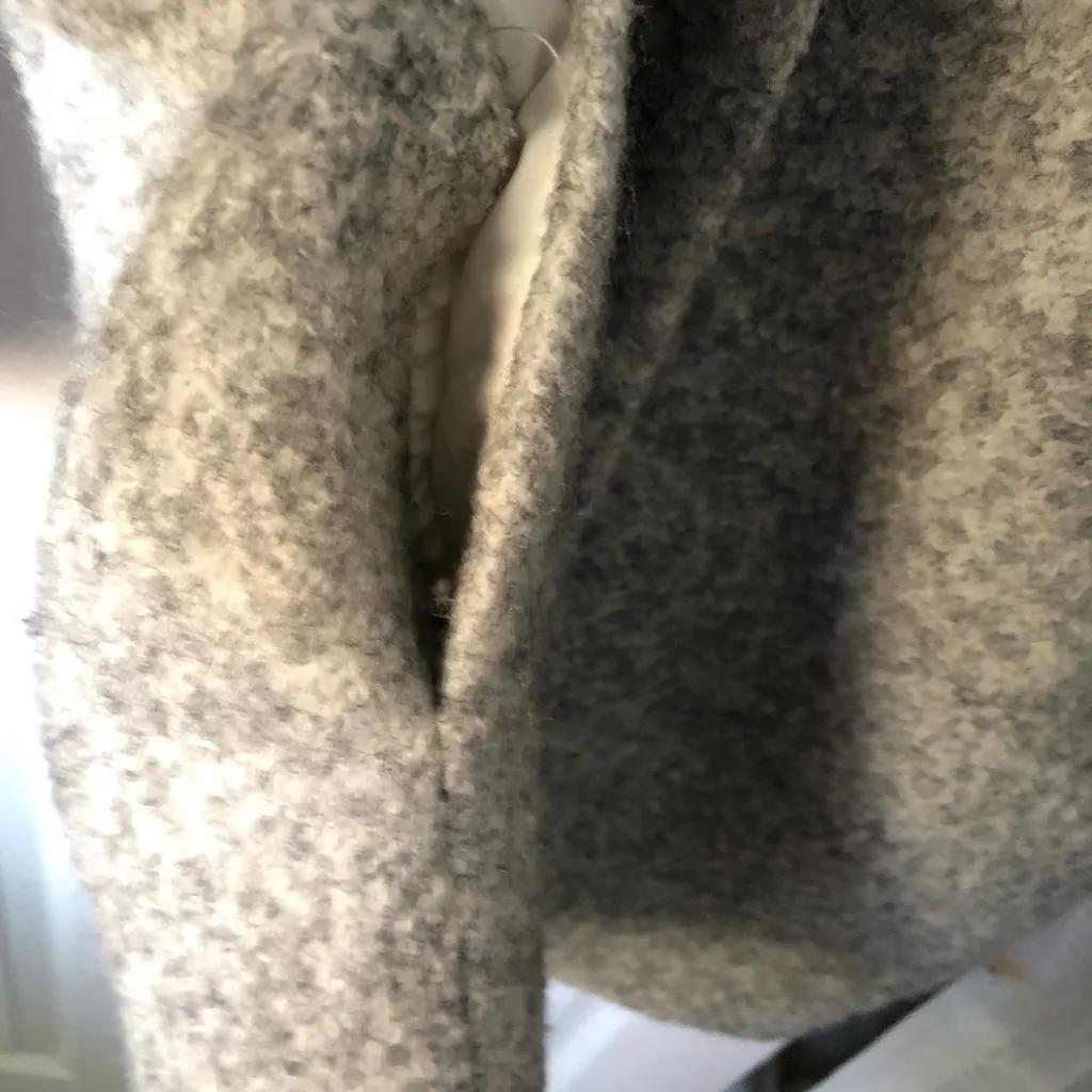 Zara oversized Gray Open Front jacket Coat zip up side pockets size S - Image 6