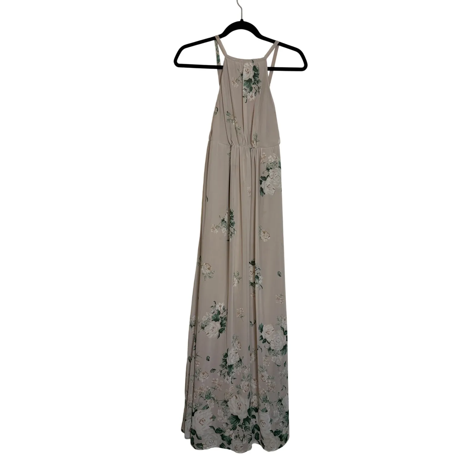 Show Me Your Mumu Amanda Floral Halter Maxi Dress Beige White Green Small - Image 3