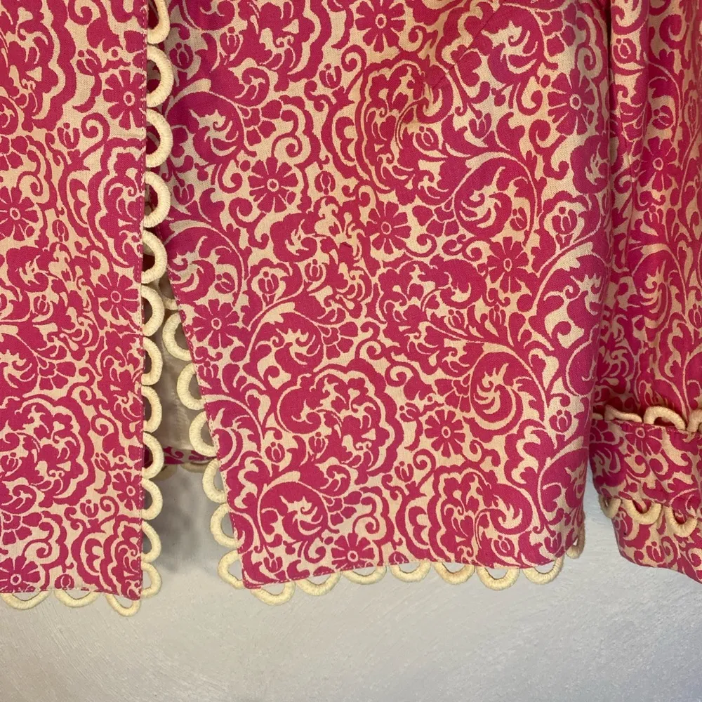 Lilly Pulitzer  pink and white one button jacket - Image 4