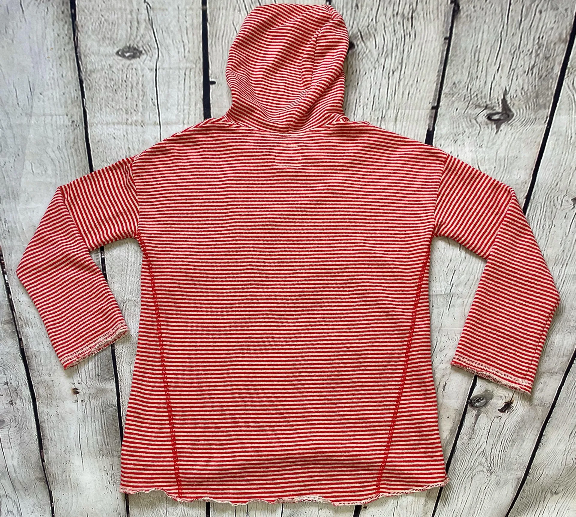 Red & White Striped Pullover Hoodie NWT! - Image 5