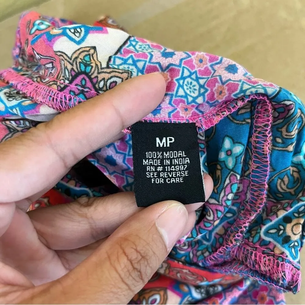 Tolani Collection Pink & Blue Mosaic Stripe Palazzo Pants - Image 10