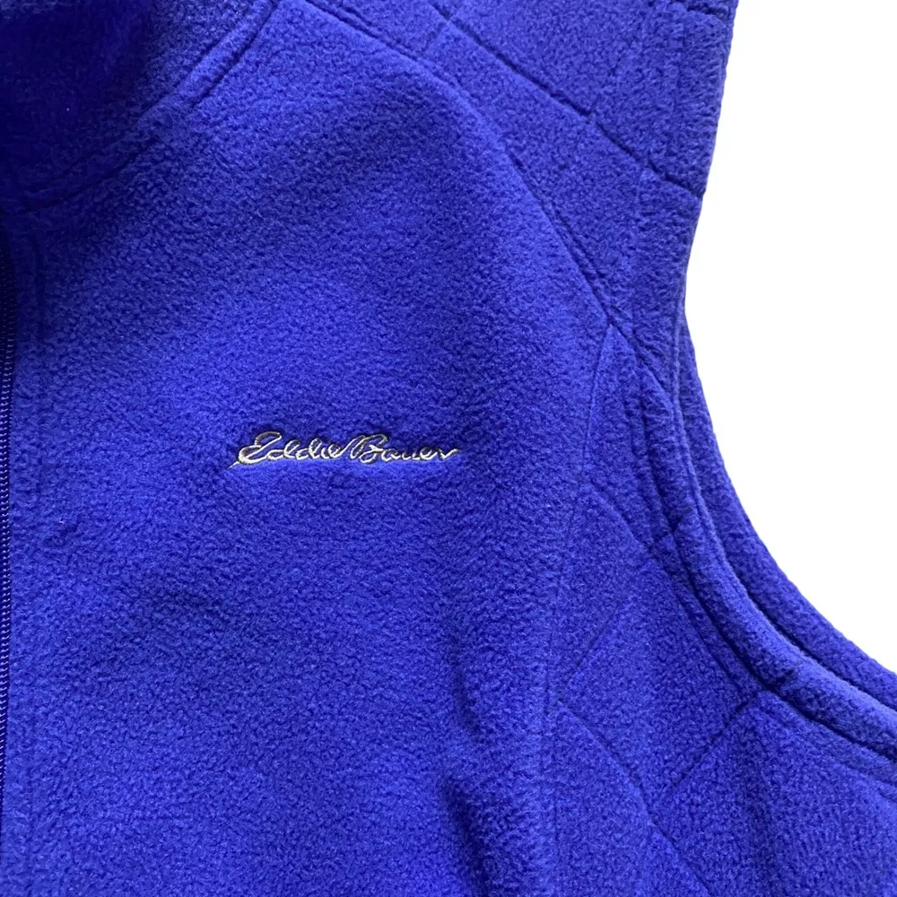 Eddie Bauer Fleece Vest Quilted Full Zip Sleeveless Jacket Womens 2XL Outdoor - Image 5