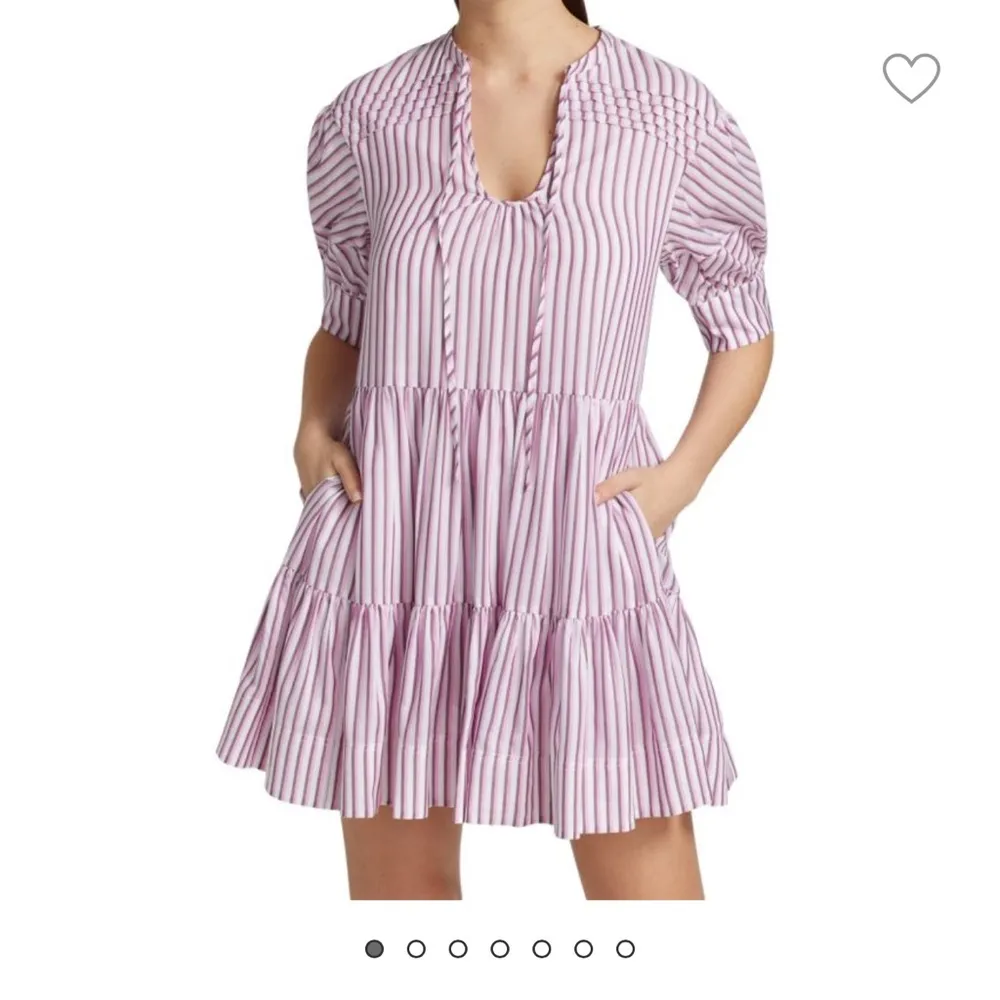 TANYA TAYLOR Calyn Stripe Mini A-Line Flounce Dress Size XS - Image 3