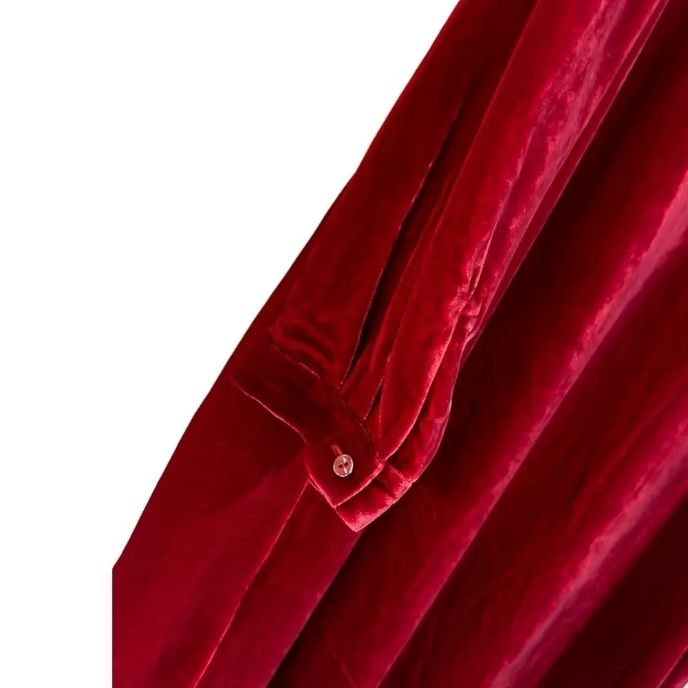 EILEEN FISHER Ruby Velvet Crew Neck Silk and Viscose Dress NEW Christmas Holiday - Image 4