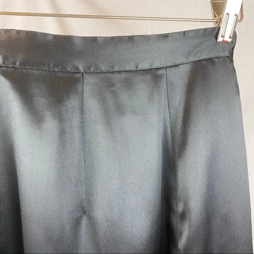 Paul Alexander 100% Silk Vintage Long Maxi Evening Skirt 6 Black - Image 4