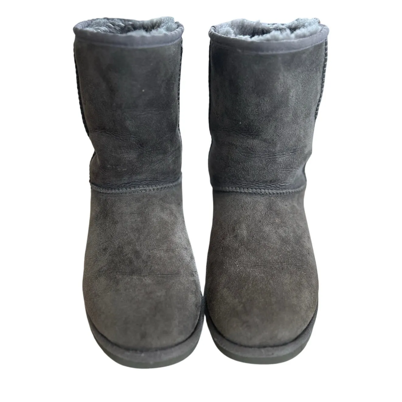 Original UGG Australia Grey Sheepskin Suede Ankle Pull On Boots - Image 2