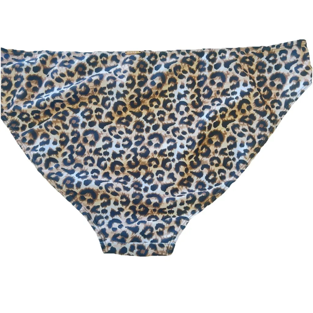 Nicole Miller Women's Leopard Print Bikini‎ Bottom Swimsuit, Animal Print, 3XL - Image 10