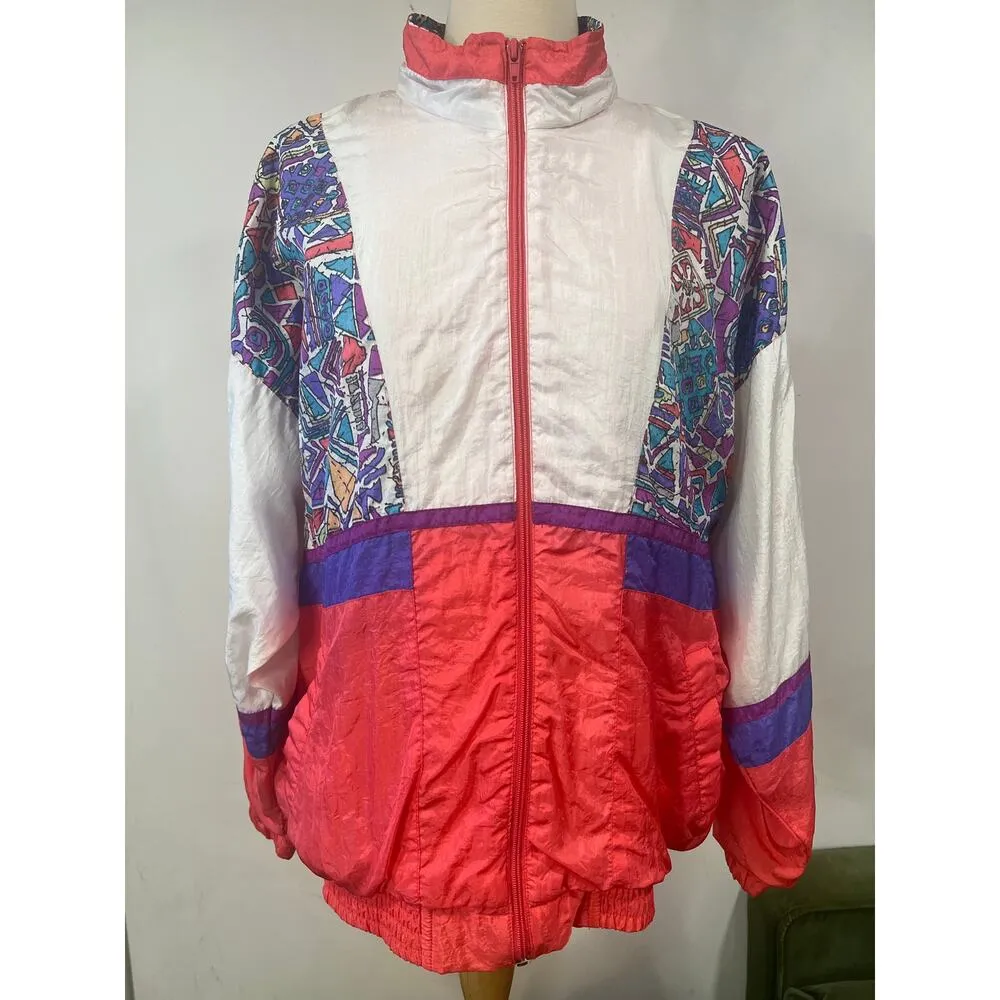 Vintage Women’s 80s 90s Windbreaker Jacket Hipster Small - Image 3