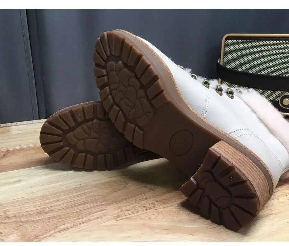 Kork Ease Winslet Bootie Cream Leather Shearling Trim Size 6.5 New - Image 5