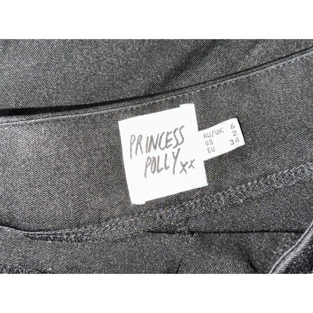 NEW Princess Polly Archer Black High Waisted Pleated Trousers Dress Pants Size 2 - Image 4