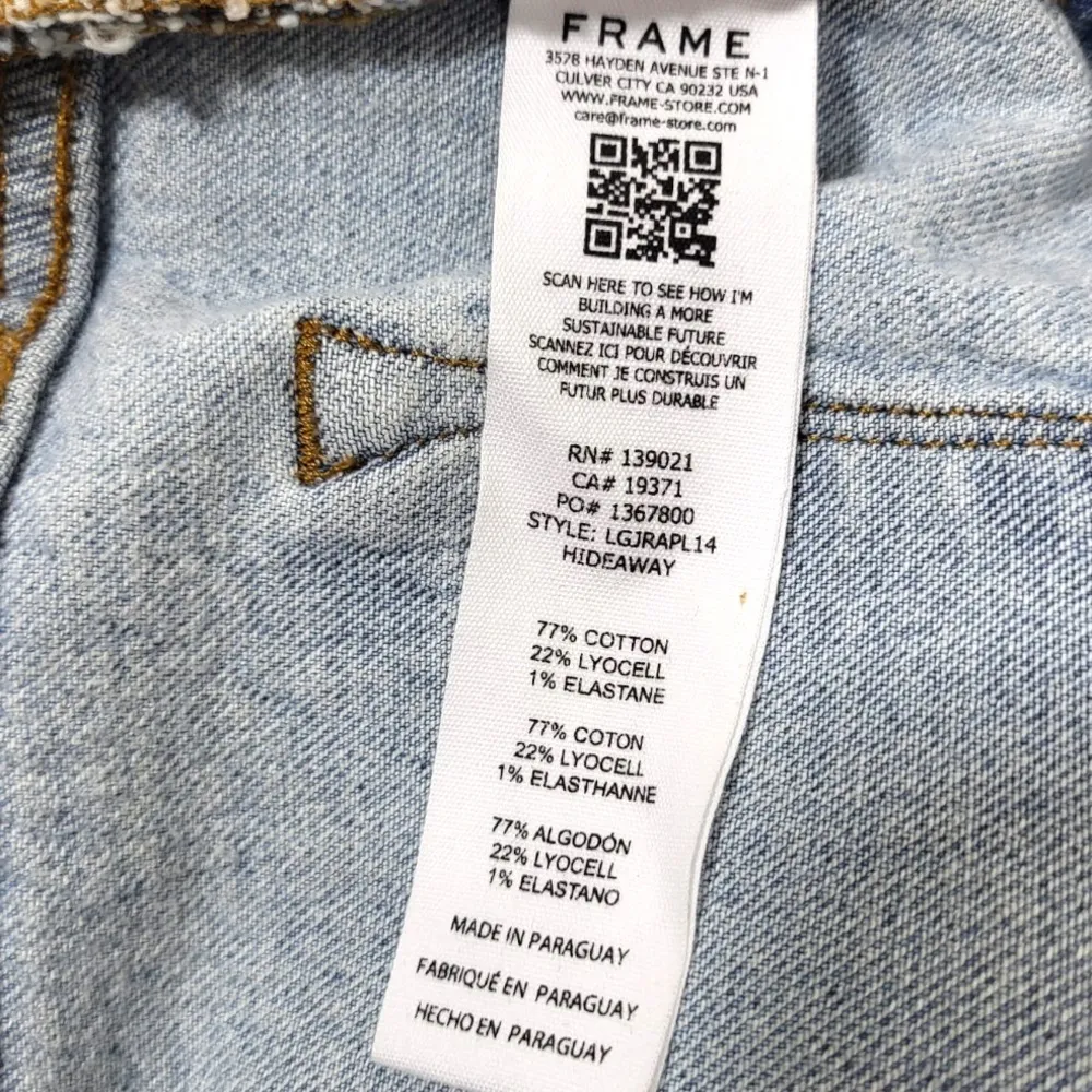 NWT Frame Le Garcon Hideaway Raw Hem Patched Distressed Jeans in Light Wash - Image 14