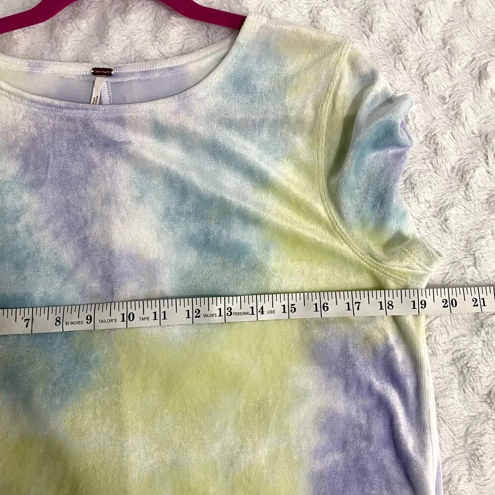 Free People Cloud Combo Tie Dye Bright Eyes Crewneck Velvet Baby Tee XL - Image 7