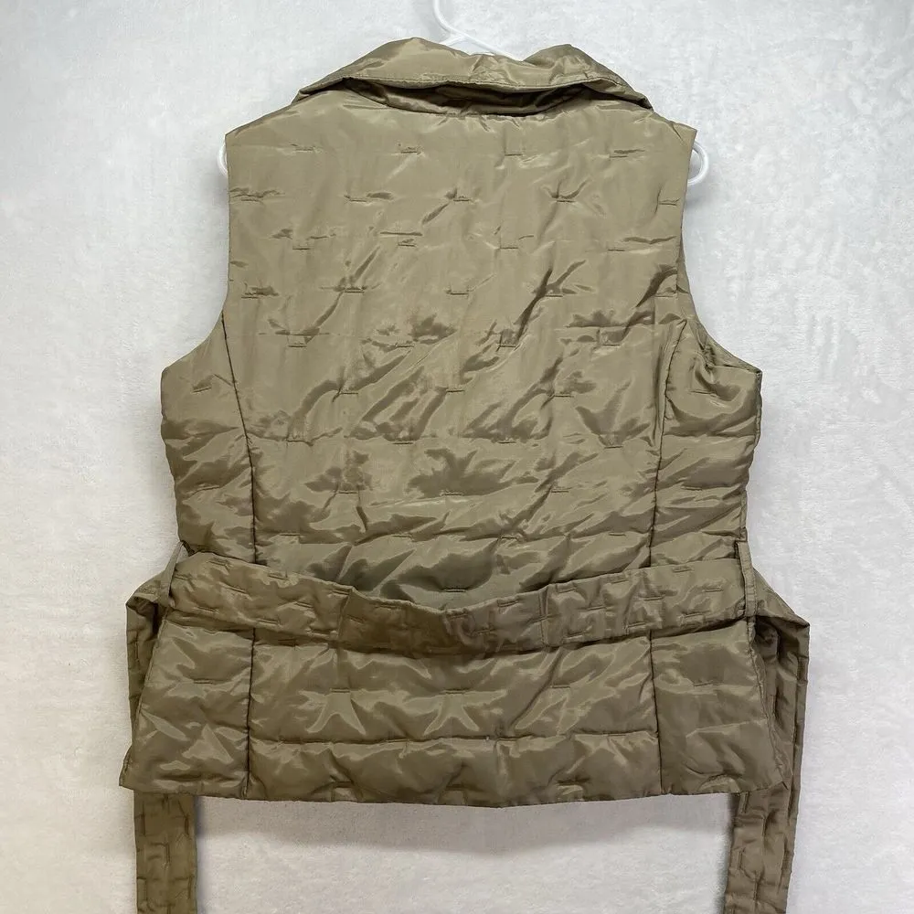 Talbot's Puffer Vest Womens Medium‎ Quilted Down with Belt full zip & snaps - Image 9