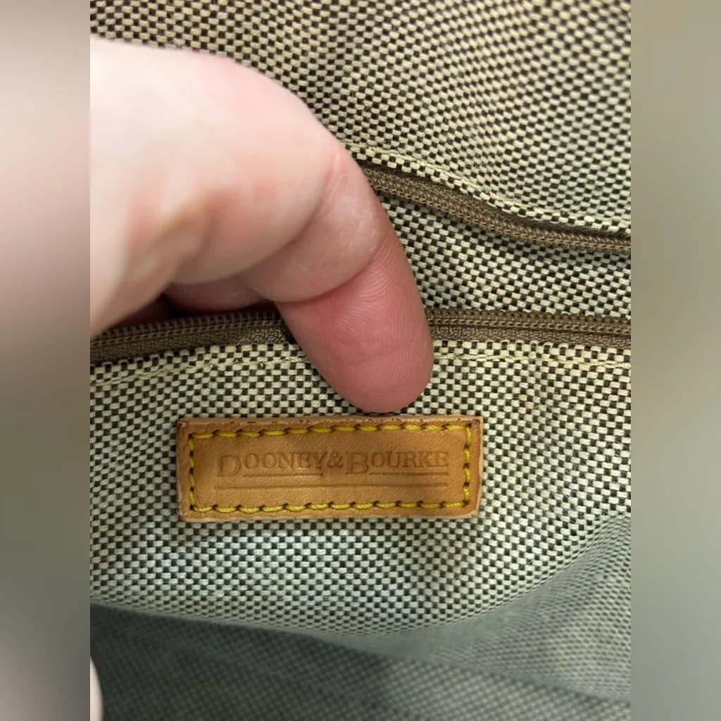 Vintage Dooney & Bourke 1990’s Domed Satchel Canvas Monogram Hand Bag - Image 9