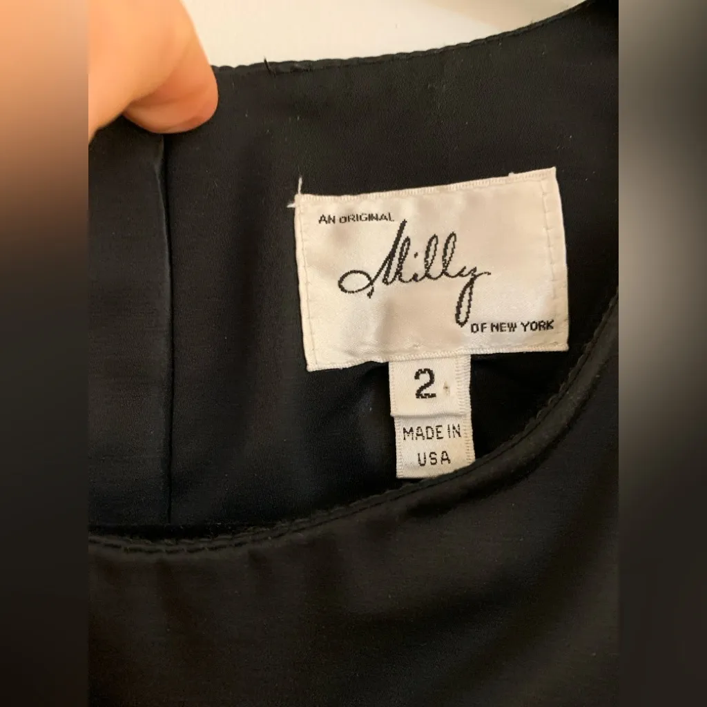 Milly, Black Belted Midi Dress - Image 4