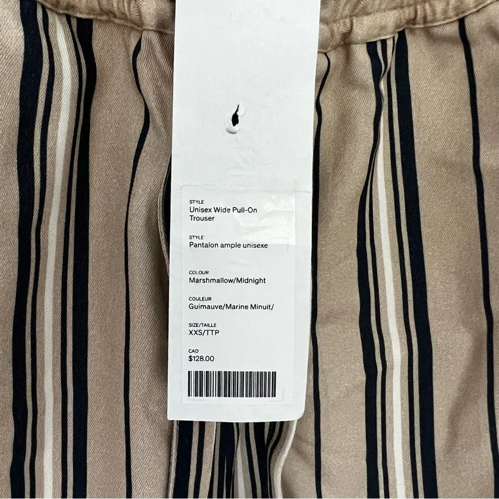 KOTN Pull On Wide Straight Leg Striped Neutral Trouser Pants NWT XS Black Size XXS - Image 11