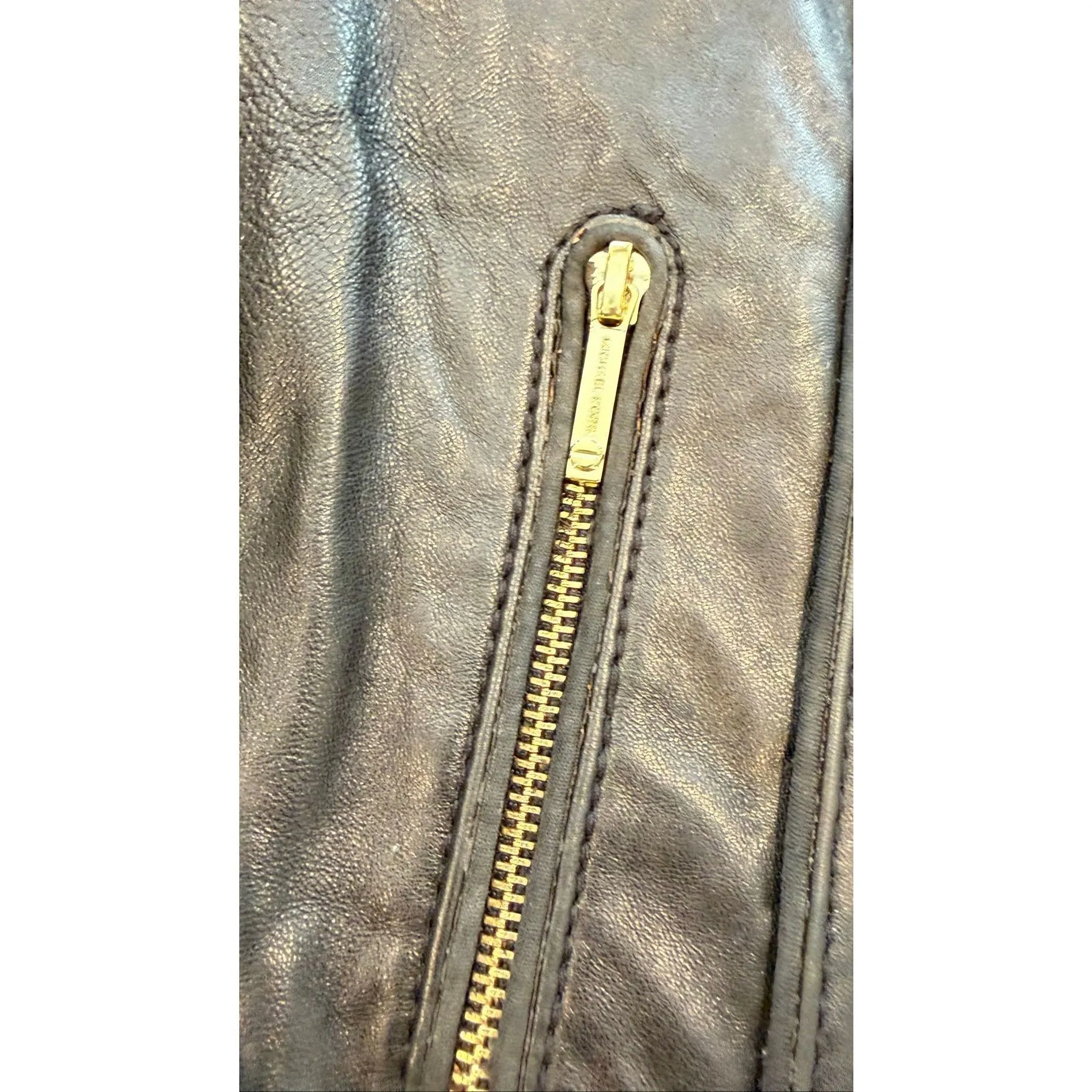 Michael Kors  Black Leather Moto Jacket size S - Image 8