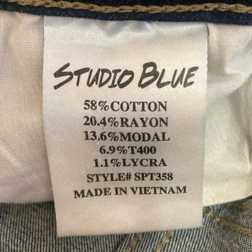 Studio Blue Distressed Mid Rise Stretch Skinny Jeggings Denim Jeans Pants Sz 27 - Image 5