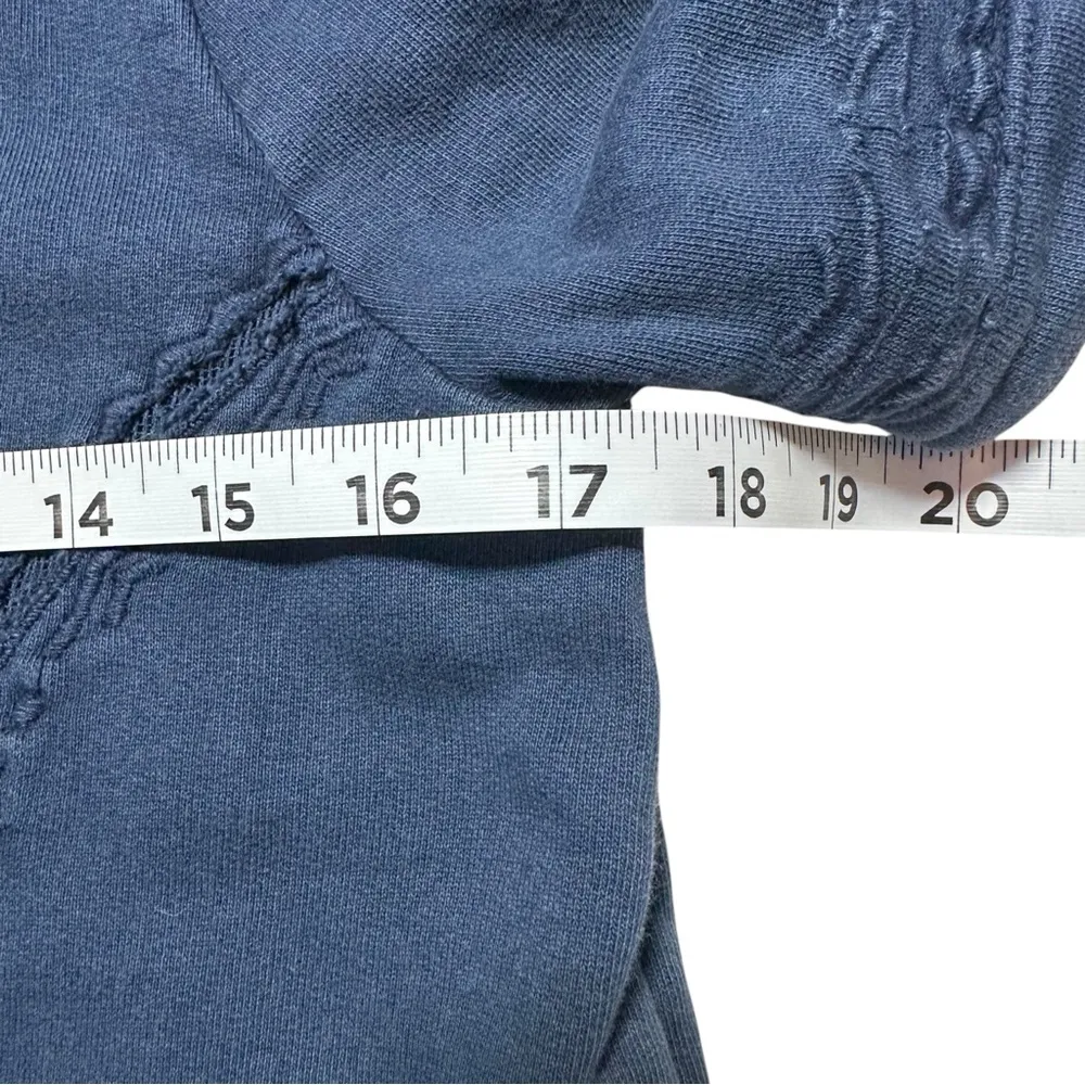 Huesca Pieced Top Saturday Sunday Navy Blue Ruffle Back Small - Image 6