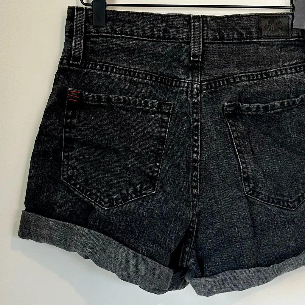 Urban Outfitters BDG Women's Washed Black Mom High Rise Jean Shorts - Size: 27 - Image 5