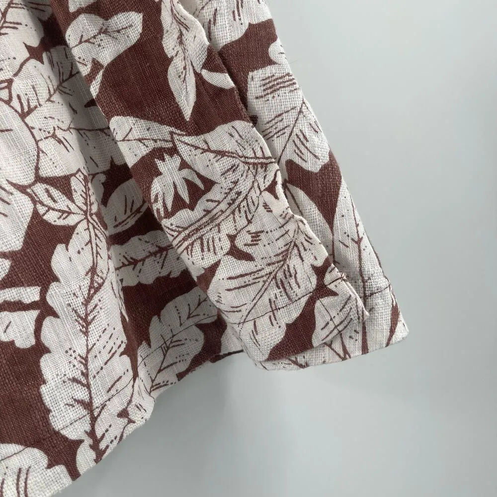 URBAN OUTFITTERS Skirt Size Large Tropical Leaf Coastal Mini Size Buckle Brown - Image 8