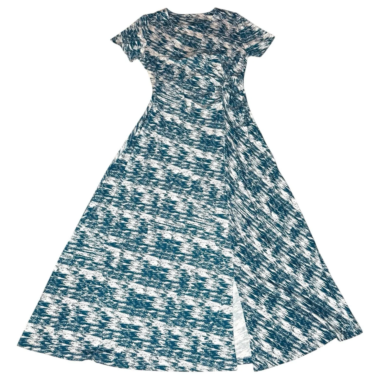 SOFT SURROUNDINGS NWOT $130 Teal Joanna Surplice Maxi Wrap Dress‎ Size M - Image 10