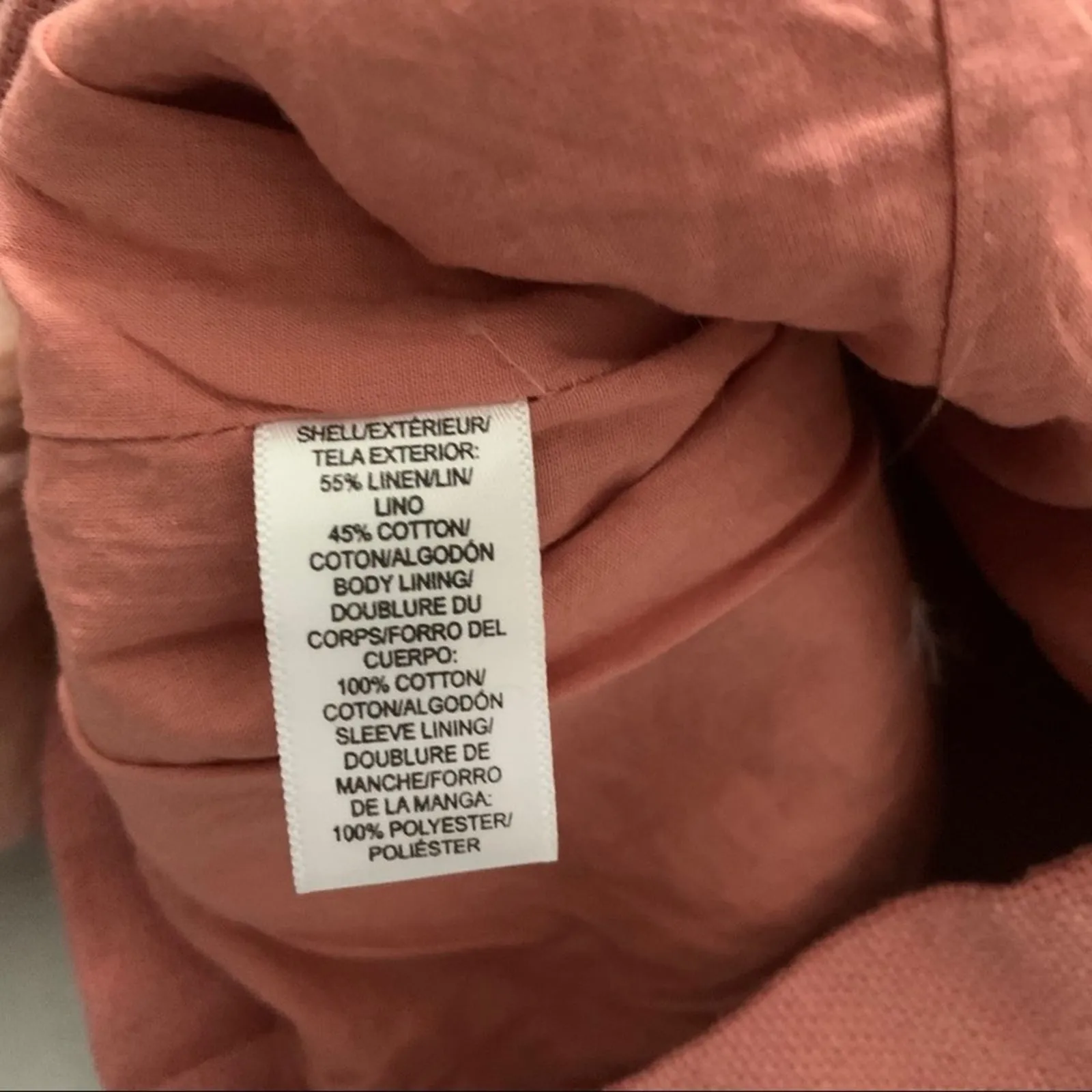 Ann Taylor Loft Linen Blend Jacket Zip Up Pink 6 - Image 6