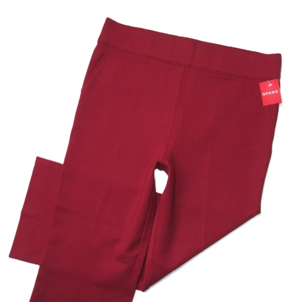NWT SPANX 20386R The Perfect Kick Flare in Deep Red Knit Ponte Crop Pants 1X - Image 2