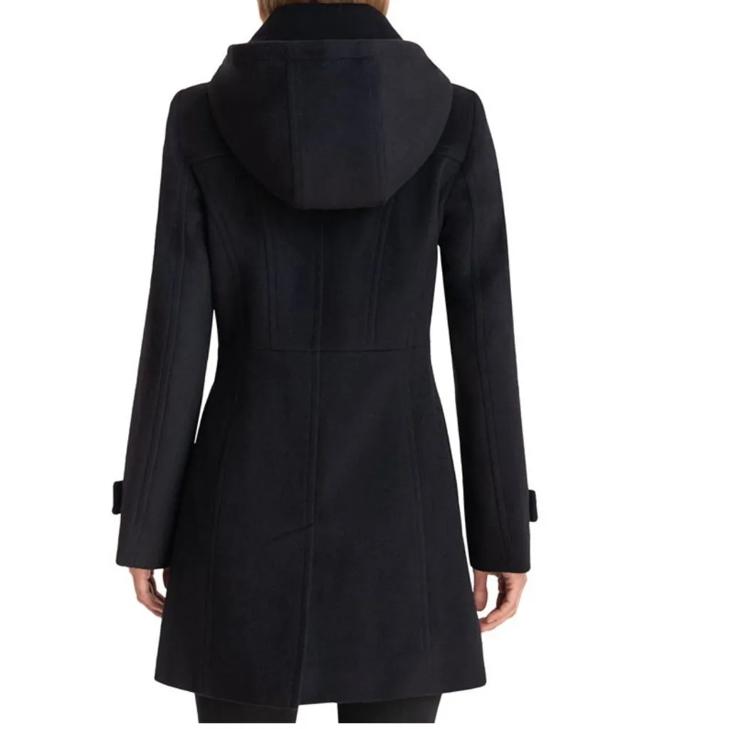 Michael Kors Petite Hooded Notched-Collar Coat - Image 5